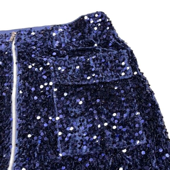 NY&Co Front Zipper Sequin Mini Skirt - Picture 4 of 12